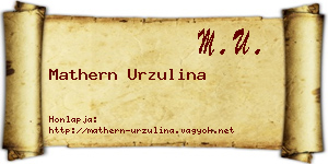 Mathern Urzulina névjegykártya